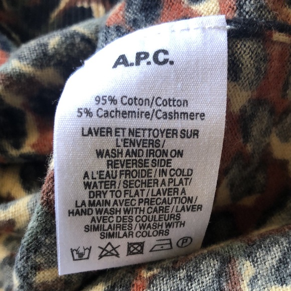 A.P.C. Rue Madame Paris Mock Turtleneck Woman’s Sweater size Medium / Print - Picture 8 of 9